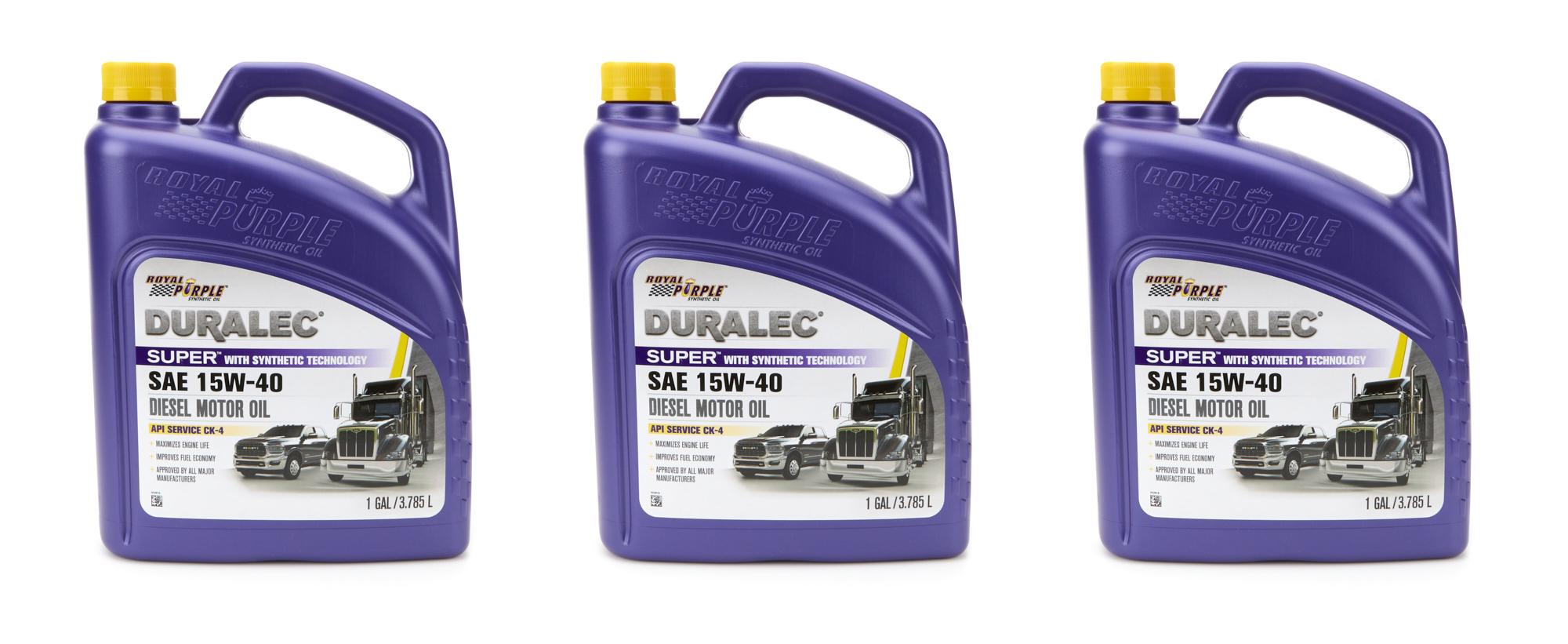Royal Purple 43154, Set of 3 Duralec Super 15W40 Oil Case 3X1 Gallon Performance