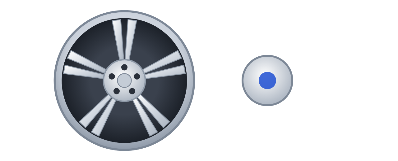 1 alloy wheel + 1 center cap